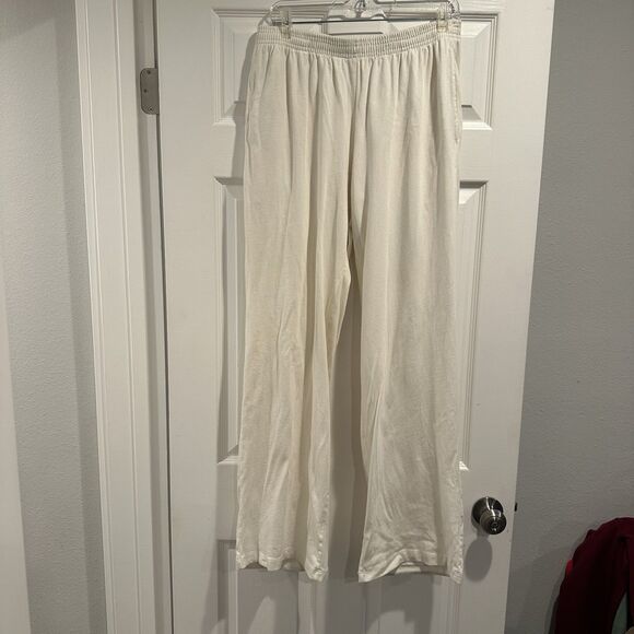 Set Active Easy Pants Cream Ivory Sweatpants Womens Medium - Picture 1 of 7